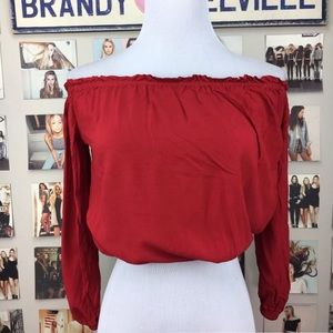 Brandy Melville off the shoulder red top